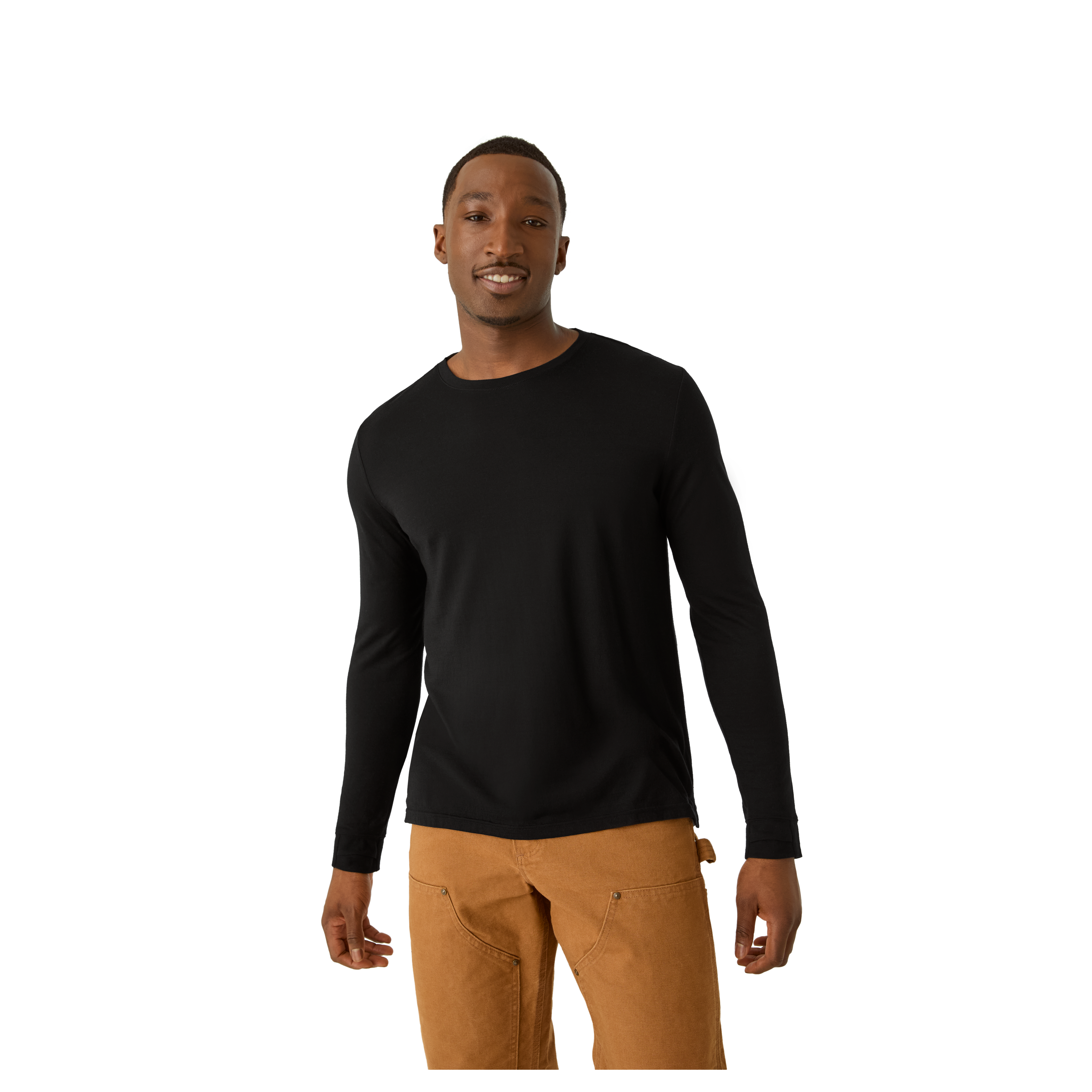 Men's Merino Wool Blend Crew Neck Long Sleeve T-Shirt - Bombas