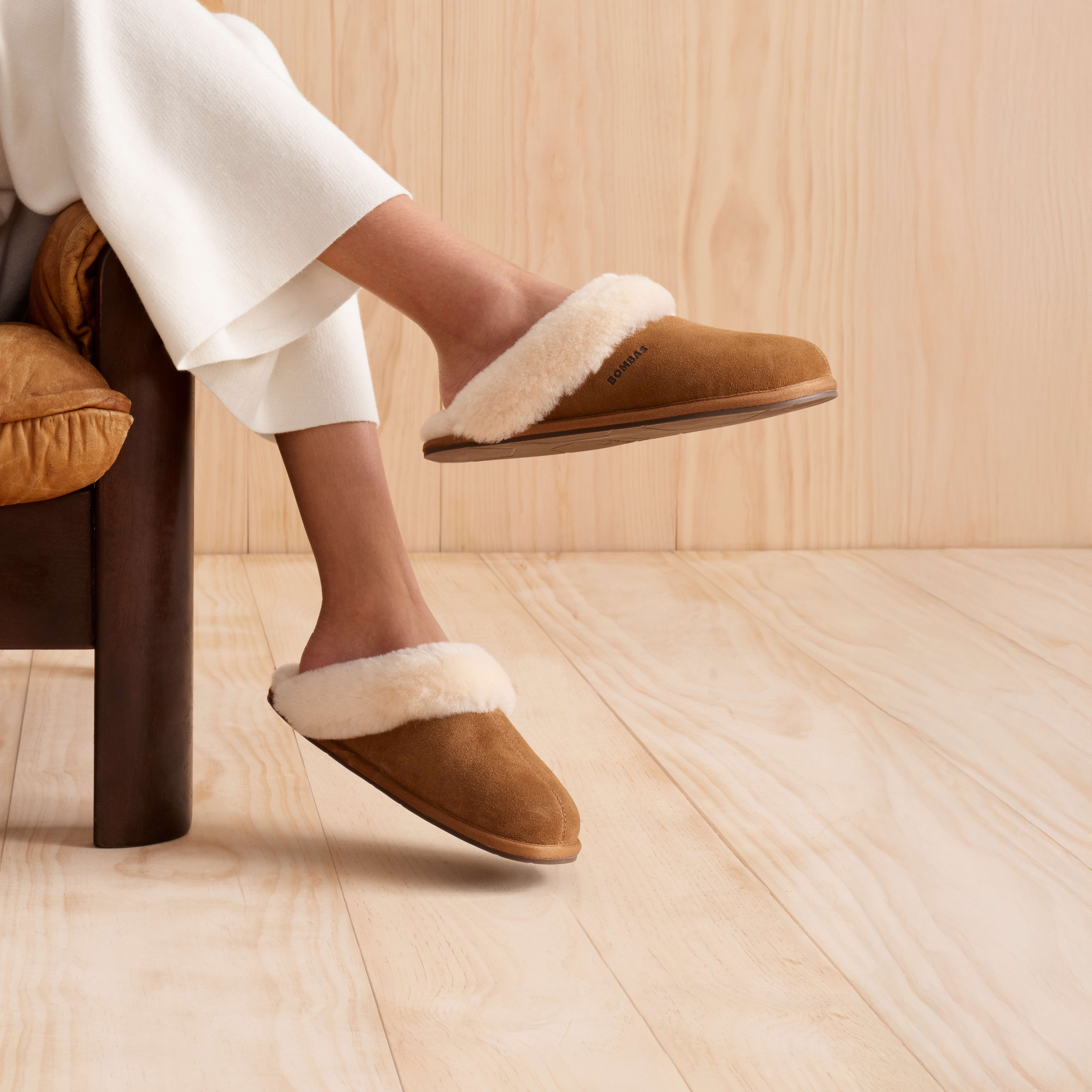 Women's Suede Fluff Scuff Slipper - Bombas