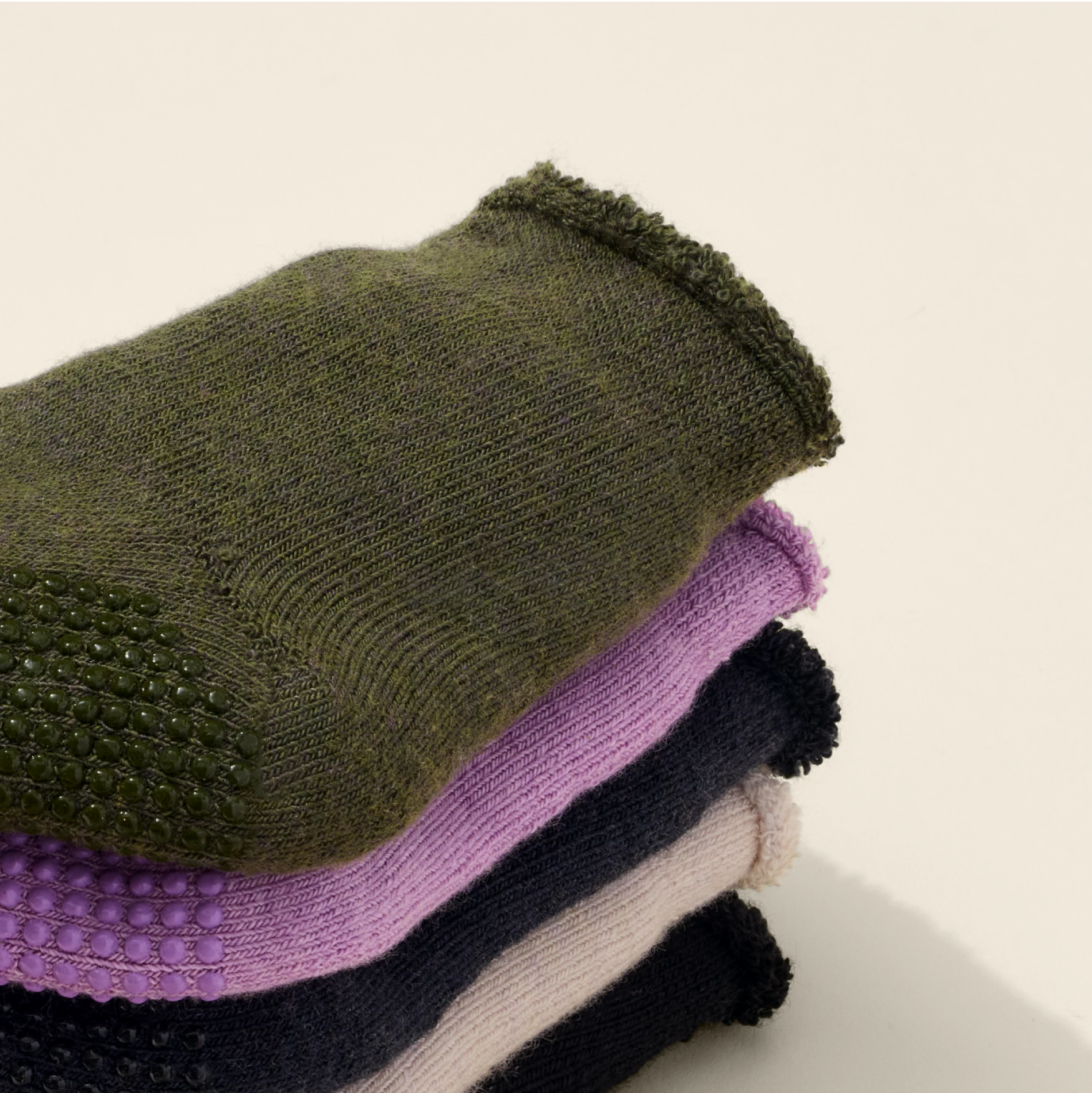 Men's Merino Wool Blend Roll-Top Gripper House Socks