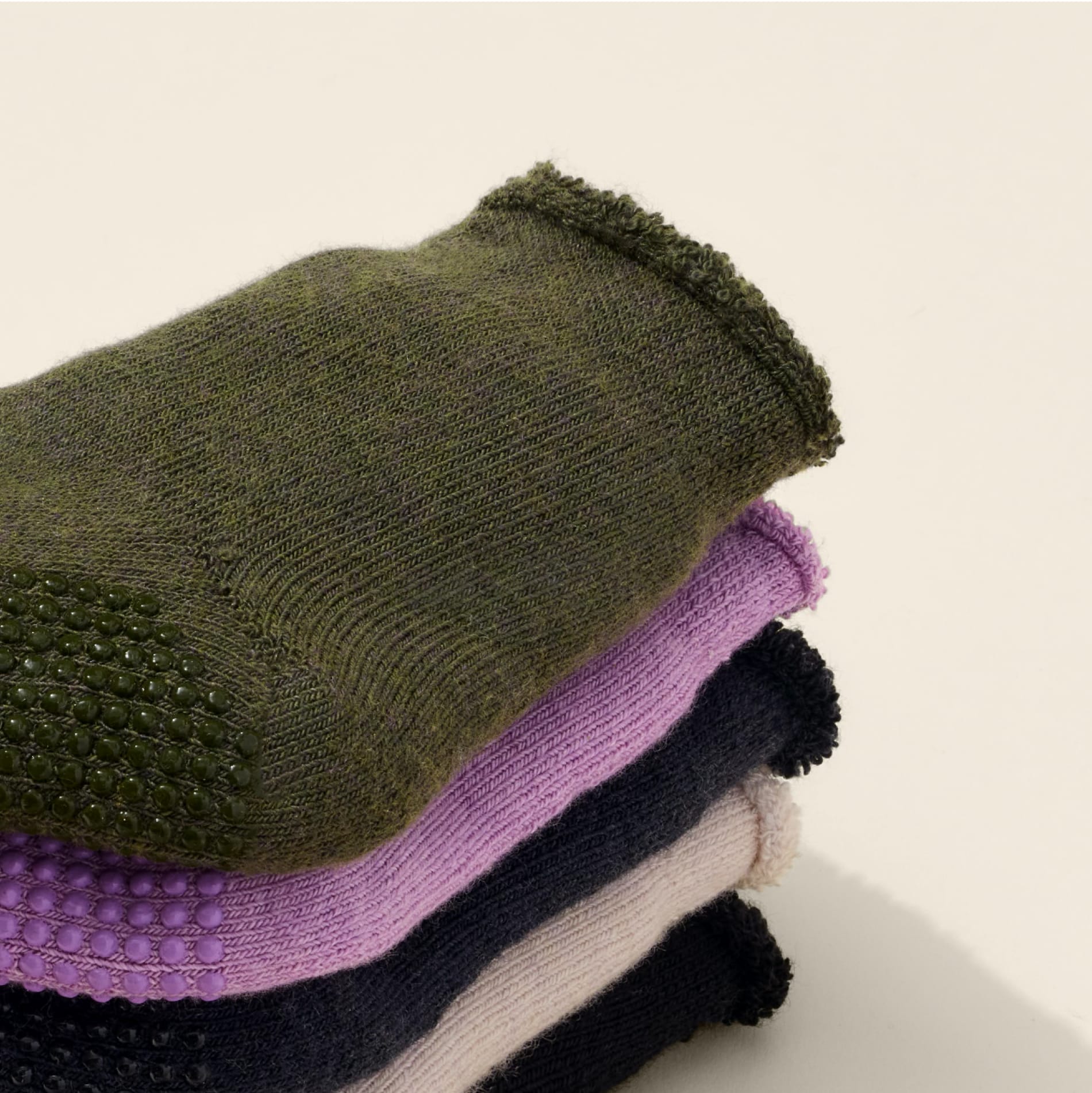 Men's Merino Wool Blend Roll-Top Gripper House Socks