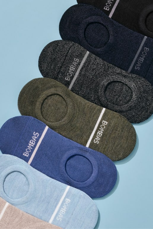 Men's Lightweight Merino Wool Blend No Show Socks Bombas