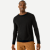 Merino Wool Blend Crew Neck Long Sleeve T-Shirt - Black MO1 [7052]