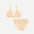 Women's Ribbed Seamless Triangle Bralette + Brief - Wheat L