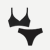 Women’s No Show Plunge Bralette + Thong - Black