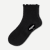 Women's Frilly Rib Quarter Socks - Black L [8562]