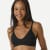 Women's Ribbed Seamless Triangle Bralette - Black WO1 [7665]