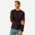 Merino Wool Blend Crew Neck Long Sleeve T-Shirt - Dark Cocoa MO1 [7052]
