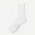 Modern Rib Half Calf Socks - White L [8884]