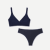 Women’s No Show Plunge Bralette + Thong - Midnight Navy