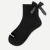 Women's Lightweight Bow Quarter Sock - Black L [8741]