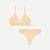 Women's Ribbed Seamless Triangle Bralette + Thong - Wheat