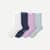 Youth Textured Bow Calf Sock 4-Pack - White Navy Mix L [8461]