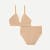 Women's Ribbed Seamless Triangle Bralette + High Rise Brief - Sandcastle L