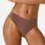Women's Ribbed Seamless Scoop Bralette + Thong - Hickory - WO1 [7714]