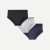 Men's Cotton Modal Blend Flyless Brief 3-Pack - Grey Navy Mix