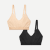 Women's Ribbed Seamless Bralette Wheat Mix 2-Pack L