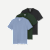 Men's Pima Cotton Crew Neck T-Shirt 3-Pack - Black Elm Smoke Mix L