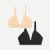 Women's Ribbed Seamless Triangle Bralette 2-Pack - Wheat Mix L