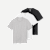 Men's Pima Cotton Crew Neck T-Shirt 3-Pack - Black White Grey Mix L