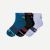 Merino Wool Blend Athletic Quarter Sock 3-Pack - Black Teal Mix [9257]
