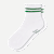 Women's Ruffle Rib Quarter Socks - white stripe L [9185]