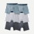 Men's Cotton Modal Blend Boxer Brief - Classic Fly 6-Pack - Smoky Grey Mix L [8470]