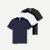 Men's Pima Cotton Crew Neck T-Shirt 3-Pack - Navy Bright White Mix L [8525]