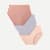 Women's No Show High Rise Brief 3-Pack - Meringue Pink Coco Mix L