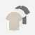 Men's Pima Cotton Slim Crew Neck T-Shirt 3-Pack - Smoke Taupe White Mix