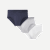 Men's Cotton Modal Blend Flyless Brief 3-Pack - White Navy Mix