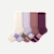 Women's Merino Wool Blend Calf Sock 4-Pack - Cocoa Purple Mix L [8677]