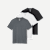 Men's Pima Cotton Pocket Crew Neck T-Shirt 3-Pack - Smoke Black White Mix L