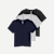 Women's Pima Cotton V-Neck T-Shirt 3-Pack - Black Grey Navy Mix L