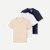 Women's Pima Cotton Slim Crew Neck T-Shirt 3-Pack - Heather Navy White Mix L