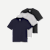 Women's Pima Cotton Crew Neck T-Shirt 3-Pack - Black Grey Navy Mix L