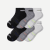 Men's Performance Compression Ankle Socks 6-Pack - black charcoal grey