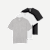Men's Pima Cotton Pocket Crew Neck T-Shirt 3-Pack - Black White Grey Mix L
