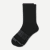 Merino Wool Blend Half Calf Socks - Black L [8624]