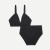 Women's Ribbed Seamless Triangle Bralette + High Rise Brief - Black L