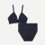 Women's Seamless Triangle Bralette + High Rise Brief - Midnight Navy L