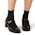 Women's Frilly Rib Quarter Socks - Black WO Lifestyle [8562]