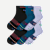 Men's Merino Wool Blend Athletic Quarter Sock 6-Pack - Black Teal Mix