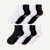 Youth Ruffle Rib Quarter Sock 8-Pack - black white mix L