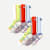Youth Mid-Cushion Merino Wool Blend Ski & Snowboard Sock 6-Pack - Tomato Blue Mix