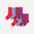 Youth Pointelle Calf Sock 6-Pack - Red Iris Mix