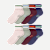 Youth Foldover Ruffle Quarter Sock 8-Pack - indigo pink mix L