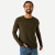 Merino Wool Blend Crew Neck Long Sleeve T-Shirt - Green Olive MO1 [7052]