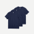 Men's Pima Cotton Crew Neck T-Shirt Navy 3-Pack L