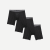 Men's Active Flyless Boxer Brief Black Solid 3-Pack L