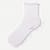 Scallop Cuff Quarter Socks - White L [8837]